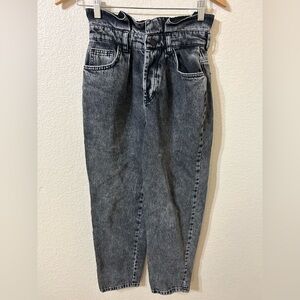 We the Free Paper Bag Acid Wash Black & Gray Denim Jeans - Size 26